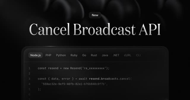 Cancel Broadcast API Changelog