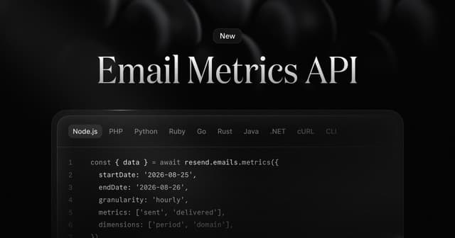 Email Metrics API Changelog